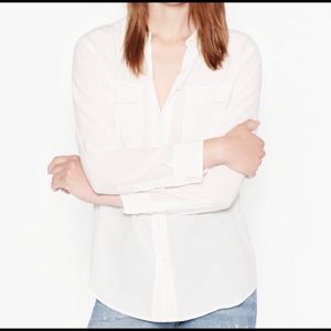 Equipment Nature White Slim Signature Shirt XS